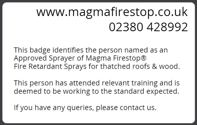 Magma Firestop Approved Sprayer ID back